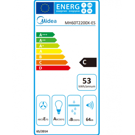 MIDEA MH60T2200X-ES Συρόμενος Απορροφητήρας 60cm Inox MIDEA MH60T2200X-ES Συρόμενος Απορροφητήρας 60cm Inox